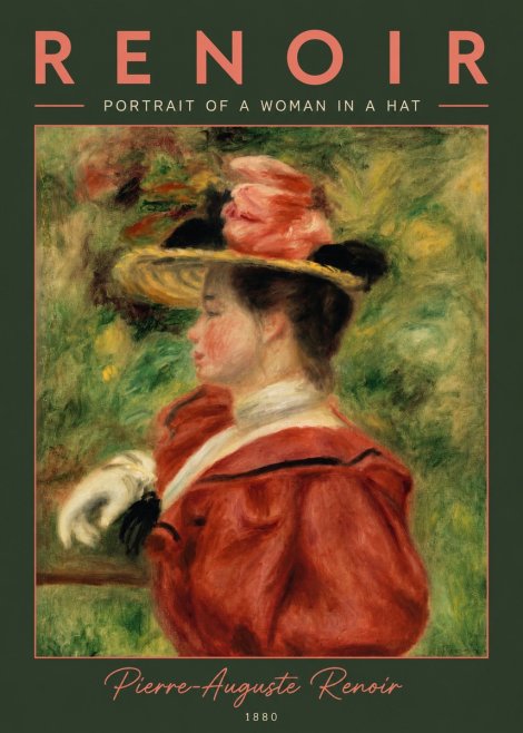 Renoir Portrait of a Woman in a Hat No2 - Juliste