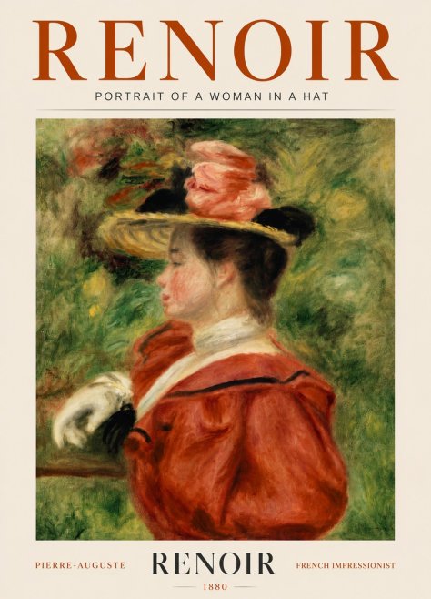 Renoir Portrait of a Woman in a Hat No5 - Juliste
