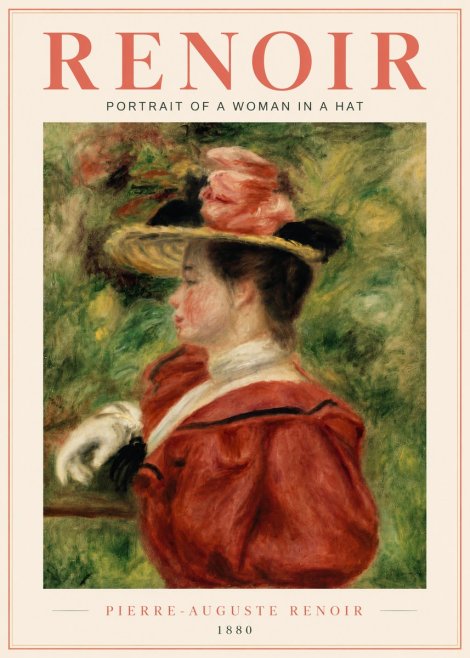 Renoir Portrait of a Woman in a Hat No6 - Juliste