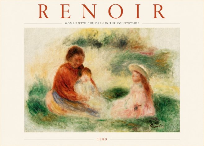 Renoir Woman with Children in the Countryside No3 - Juliste