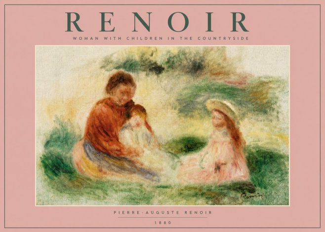 Renoir Woman with Children in the Countryside No4 - Juliste