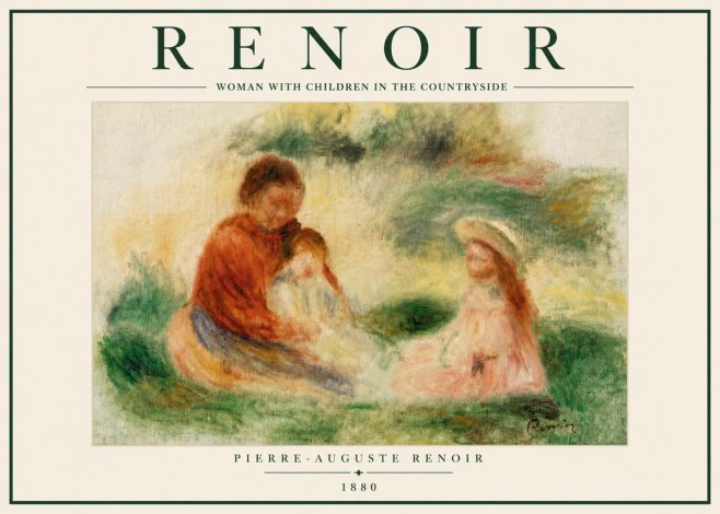 Renoir Woman with Children in the Countryside No6 - Juliste