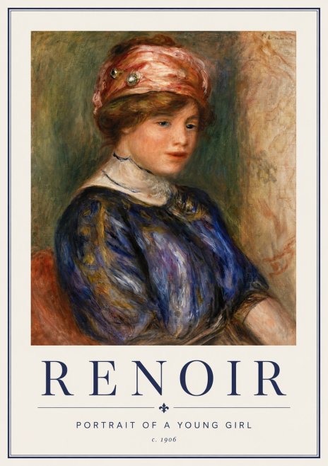 Renoir Portrait of a Young Girl II No4 - Juliste