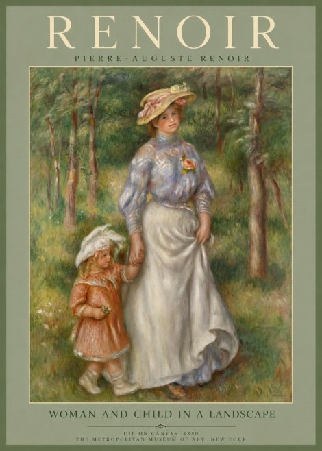 Renoir Woman and Child in a Landscape I No2 - Juliste