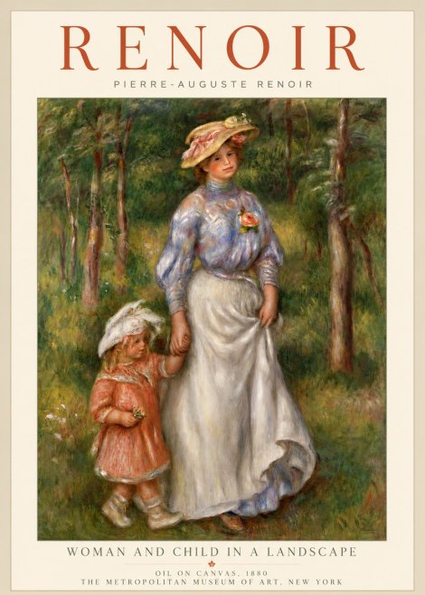 Renoir Woman and Child in a Landscape I No4 - Juliste
