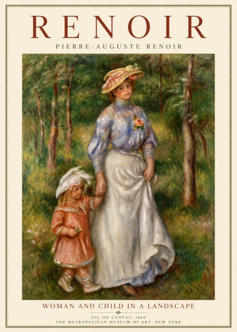 Renoir Woman and Child in a Landscape No6 - Juliste