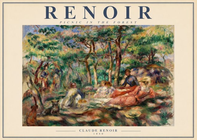 Renoir Picnic in the Forest No2 - Juliste