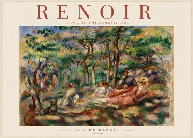 Renoir Picnic in the Forest No6 - Juliste