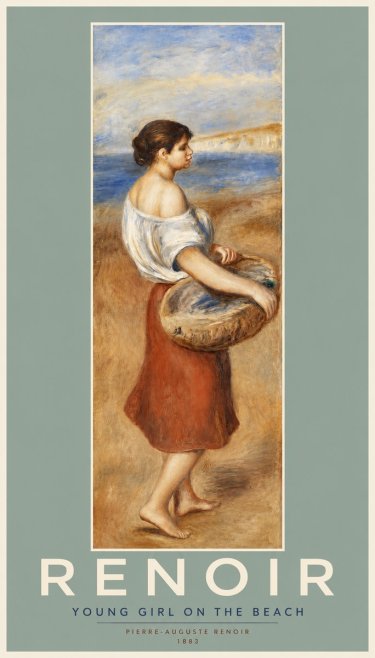Renoir Young Girl on the Beach No2 - Juliste