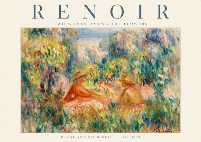 Renoir Two Women Among the Flowers No1 - Juliste