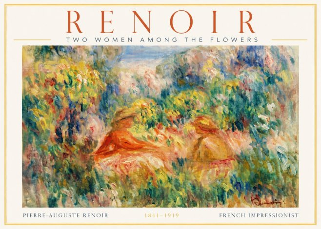 Renoir Two Women Among the Flowers No2 - Juliste