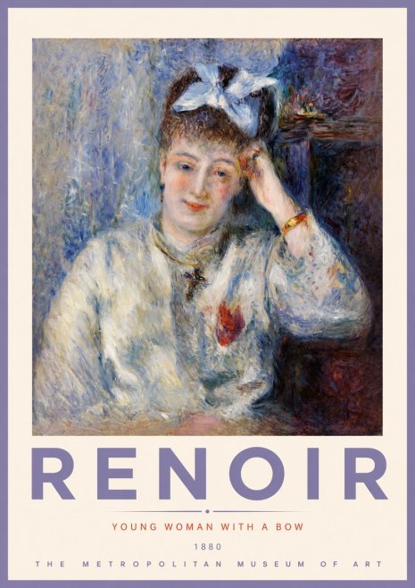 Renoir Young Woman with a Bow No2 - Juliste