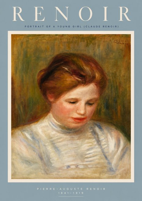Renoir Portrait of a Young Girl (Claude Renoir) No2 - Juliste