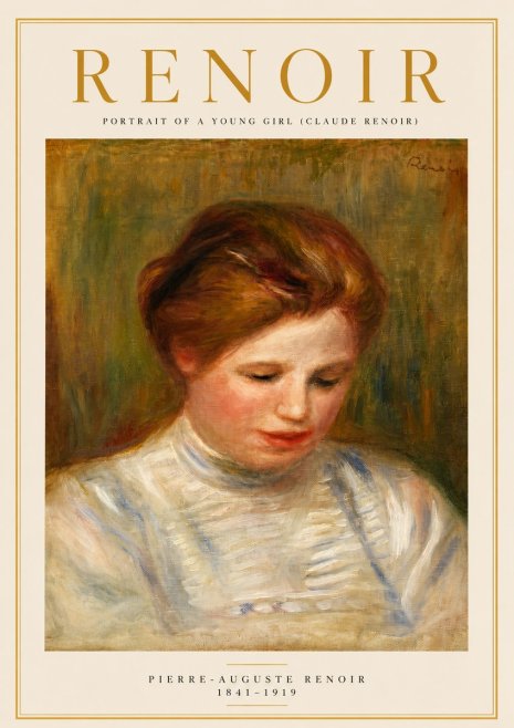 Renoir Portrait of a Young Girl (Claude Renoir) No3 - Juliste
