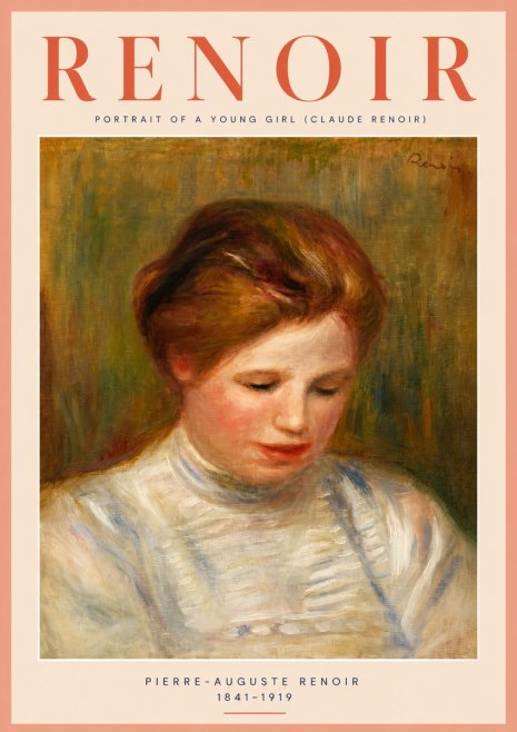 Renoir Portrait of a Young Girl (Claude Renoir) No4 - Juliste