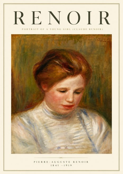 Renoir Portrait of a Young Girl (Claude Renoir) No5 - Juliste