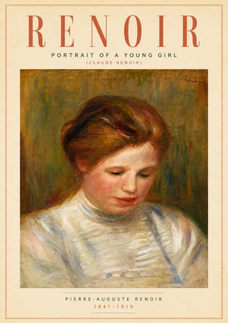 Renoir Portrait of a Young Girl (Claude Renoir) No6 - Juliste