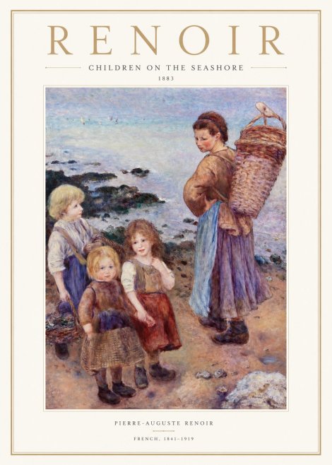Renoir Children on the Seashore No1 - Juliste