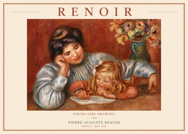 Renoir Young Girl Drawing No6 - Juliste