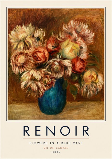 Renoir Flowers in a Blue Vase No4 - Juliste