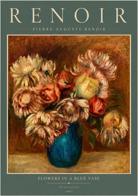 Renoir Flowers in a Blue Vase No6 - Juliste