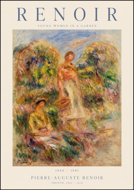 Renoir Young Women in a Garden No1 - Juliste