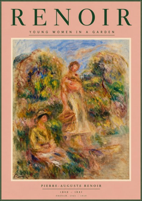 Renoir Young Women in a Garden No5 - Juliste
