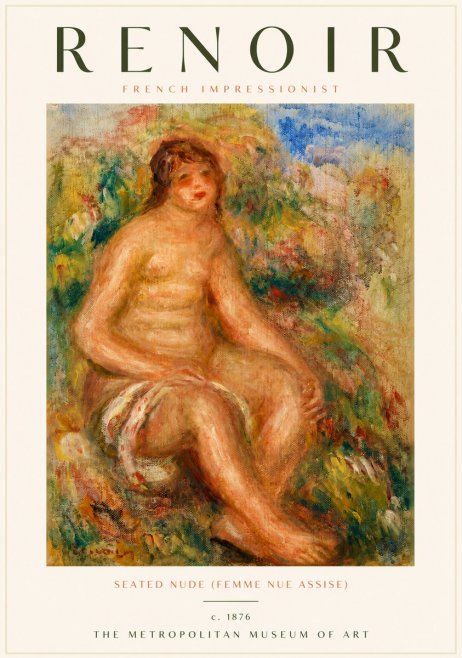 Renoir Seated Nude (Femme Nue Assise) No4 - Juliste