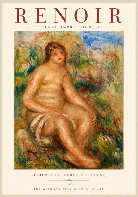 Renoir Seated Nude (Femme Nue Assise) No5 - Juliste
