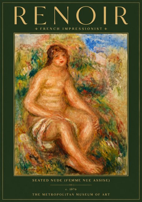 Renoir Seated Nude (Femme Nue Assise) No6 - Juliste