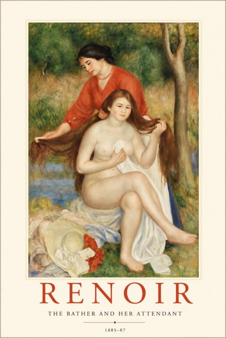 Renoir The Bather and Her Attendant No1 - Juliste