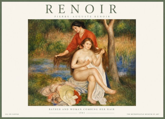 Renoir The Bather and Her Attendant No3 - Juliste