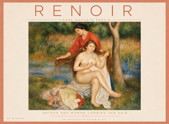Renoir The Bather and Her Attendant No5 - Juliste