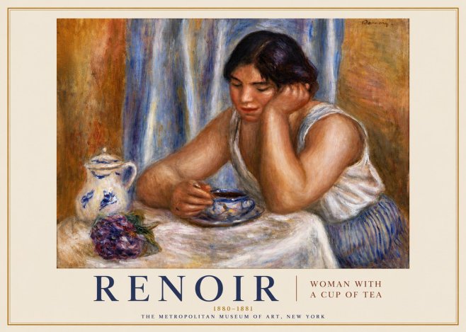 Renoir Woman with a Cup of Tea No6 - Juliste