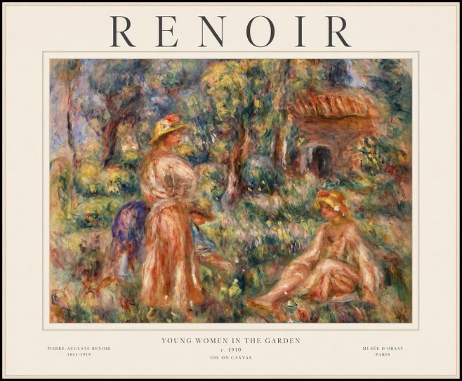 Renoir Young Women in the Garden I No1 - Juliste