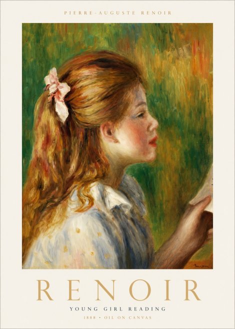 Renoir Young Girl Reading II No1 - Juliste