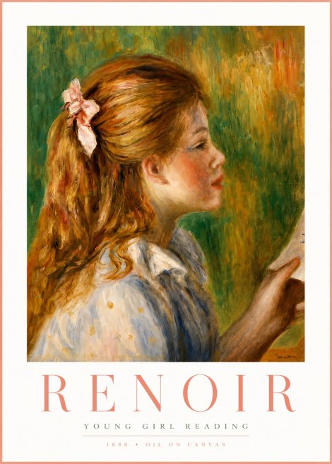 Renoir Young Girl Reading II No3 - Juliste