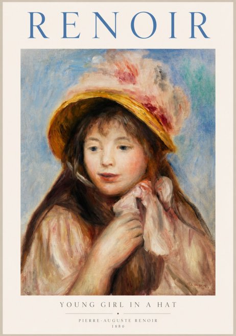 Renoir Young Girl in a Hat No1 - Juliste