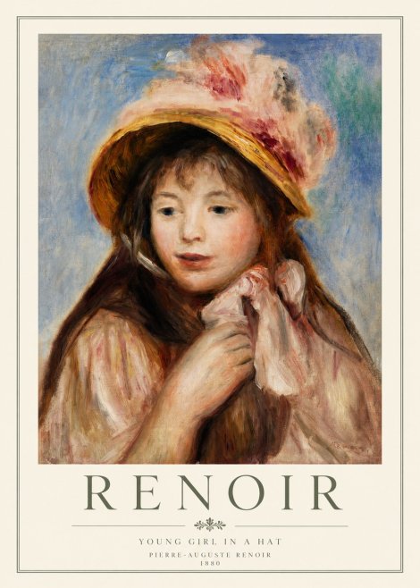 Renoir Young Girl in a Hat No2 - Juliste