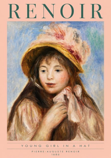 Renoir Young Girl in a Hat No3 - Juliste
