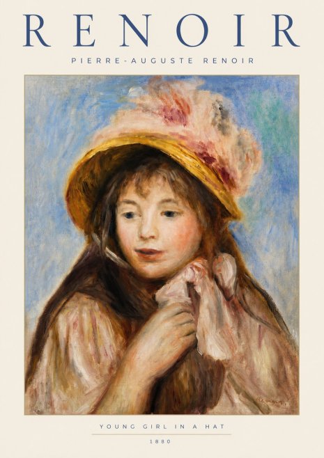 Renoir Young Girl in a Hat No4 - Juliste