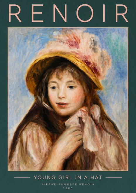 Renoir Young Girl in a Hat No5 - Juliste