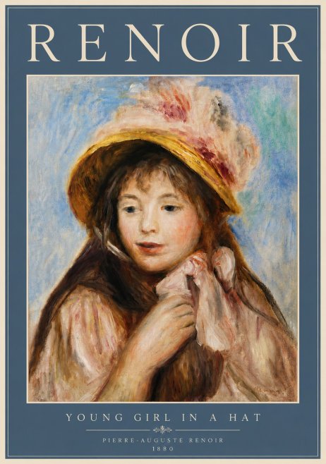 Renoir Young Girl in a Hat No6 - Juliste