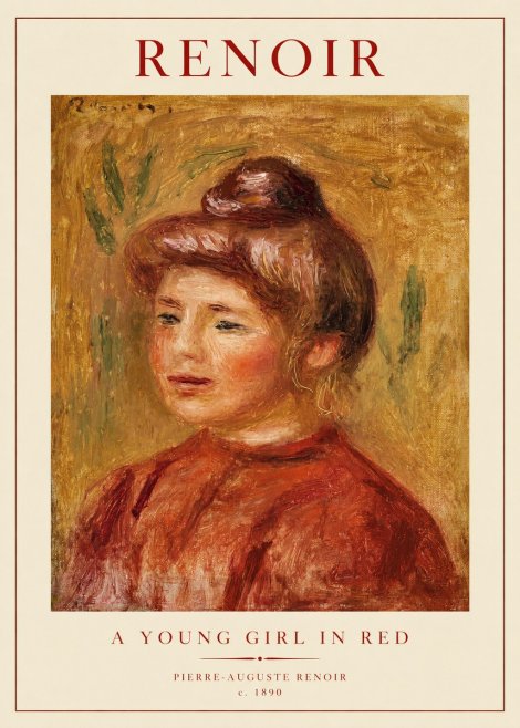 Renoir A Young Girl in Red No1 - Juliste