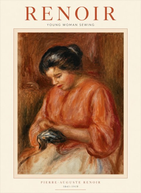 Renoir Young Woman Sewing I No1 - Juliste