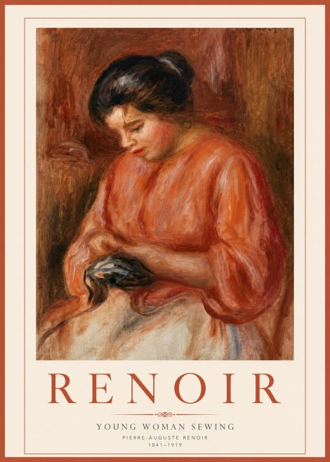 Renoir Young Woman Sewing I No2 - Juliste