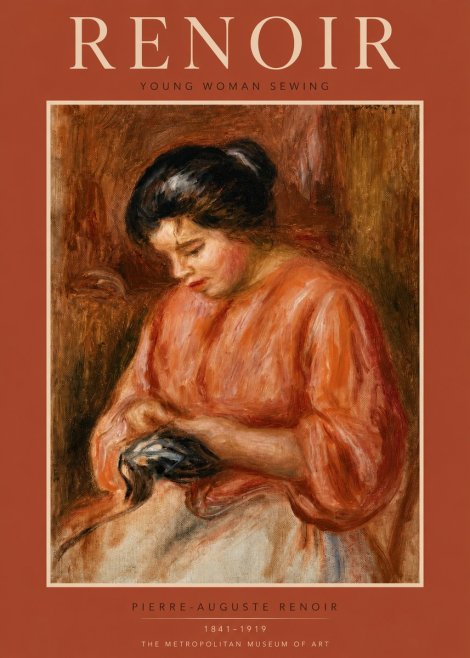 Renoir Young Woman Sewing I No3 - Juliste