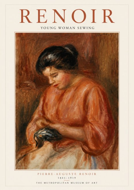 Renoir Young Woman Sewing No6 - Juliste