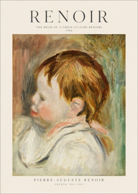 Renoir The Head of a Child (Claude Renoir) No1 - Juliste