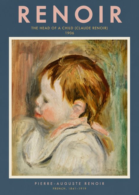 Renoir The Head of a Child (Claude Renoir) No2 - Juliste